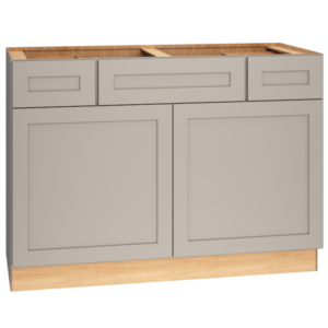 SKU 2VSD483421CS - 48 Inch Vanity Sink Base Cabinet with 3 Drawers and Double Doors in Omni Door Style and Mineral Finish from Mantra Cabinets