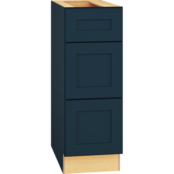 Mantra Cabinets SKU 3DB12 - 12 Inch Base Cabinet with 3 Drawers in Omni Door Style and Admiral Finish from Mantra Cabinets