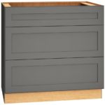 Mantra Cabinets SKU Number 3DB36 - 36" Base Cabinet with 3 Drawers in Omni Graphite