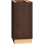 15 Inch Full Height Base Cabinet with Single Door in Classic Door Style with Bark Finish