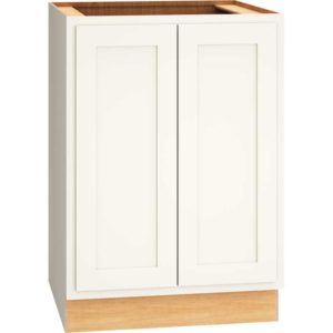 24 Inch Full Height Base Cabinet with Single Door in Classic Door Style with Snow Finish