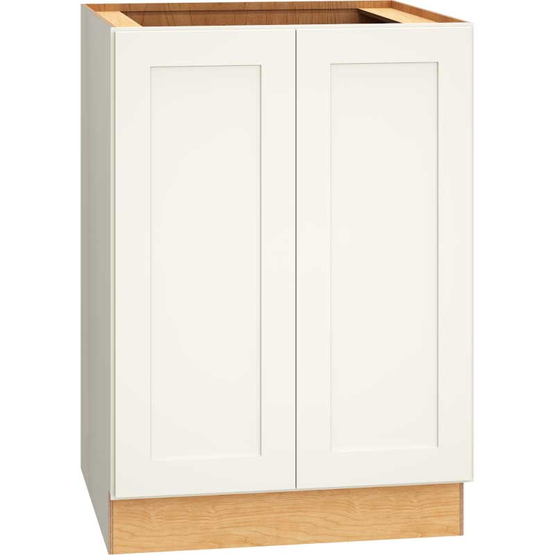 24 Inch Full Height Base Cabinet with Single Door in Omni Door Style with Snow Finish