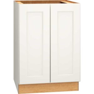 24 Inch Full Height Base Cabinet with Single Door in Spectra Door Style with Snow Finish