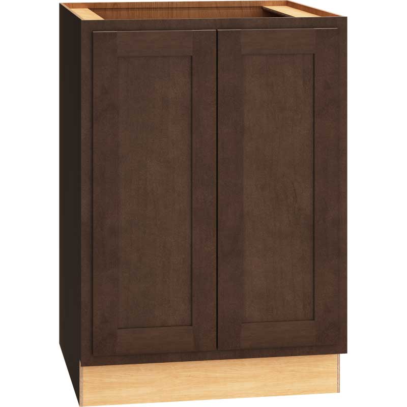 24 Inch Full Height Base Cabinet with Single Door in Classic Door Style with Bark Finish