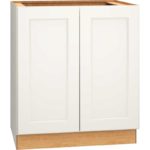 30 Inch Full Height Base Cabinet with Single Door in Spectra Door Style with Snow Finish