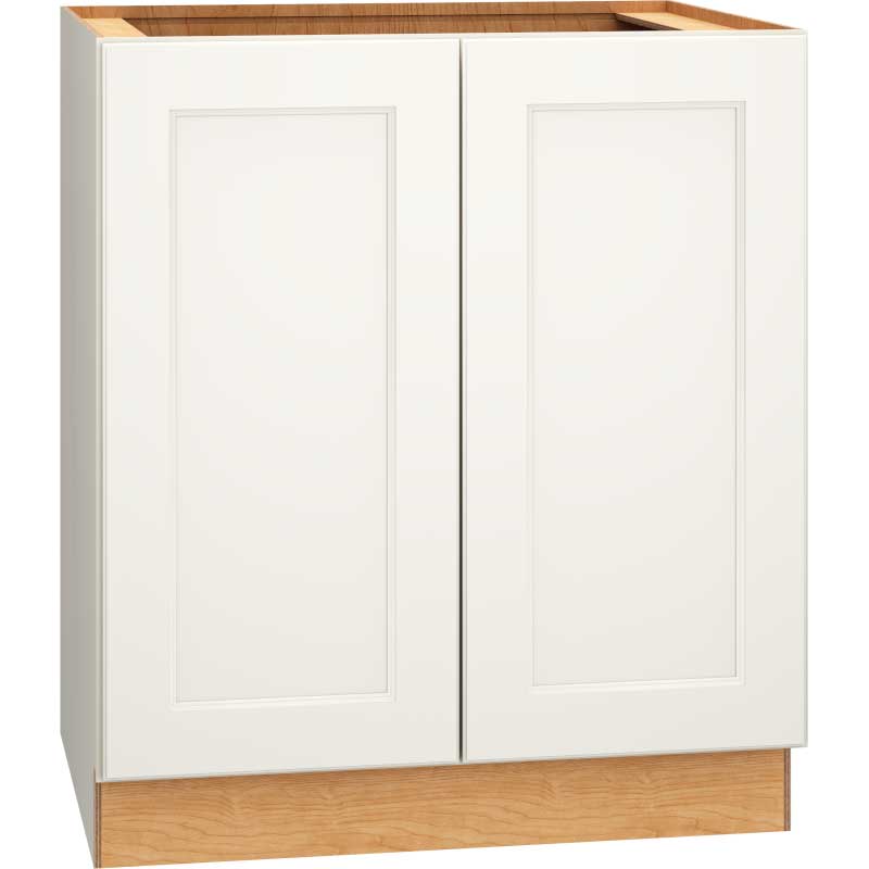 30 Inch Full Height Base Cabinet with Single Door in Spectra Door Style with Snow Finish