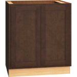 30 Inch Full Height Base Cabinet with Single Door in Classic Door Style with Bark Finish