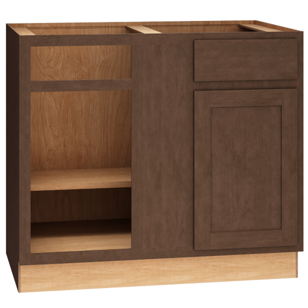 Mantra Cabinets SKU Number BC42S - 42" Corner Base Cabinet with Single Door in Classic Bark