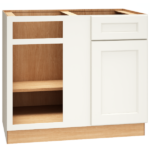 Mantra Cabinets SKU Number BC42S - 42" Corner Base Cabinet with Single Door in Spectra Snow