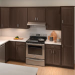 Dark Brown Kitchen Cabinets - Classic Cabinet Door Style in Bark Finish from Mantra Cabinets