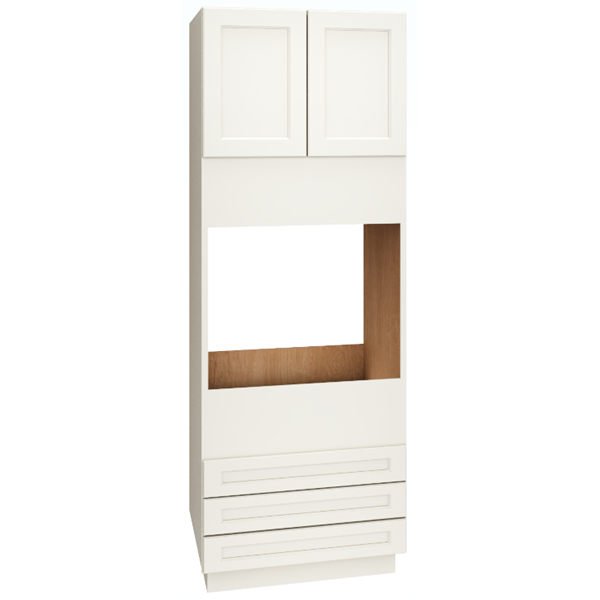 Mantra Cabinets SKU Number OC3D339624 - 96" Single Oven Cabinet with 3 Drawers in Spectra Snow