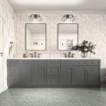 Dark Gray Shaker Bathroom Vanity - Omni Bathroom Cabinet Door Style in Graphite Finish by Mantra Cabinets