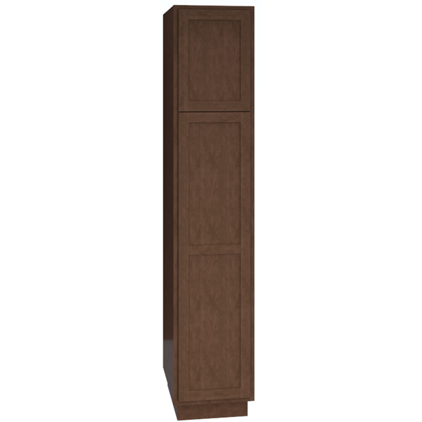 Mantra Cabinets SKU Number U189624R - 96 Inch Utility Cabinet with Single Door in Classic Door Style with Bark Finish