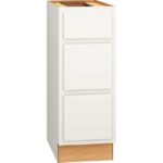 12 Inch by 32 and a Half Inch Vanity Base Cabinet with 3 Drawers in Classic with Snow Finish