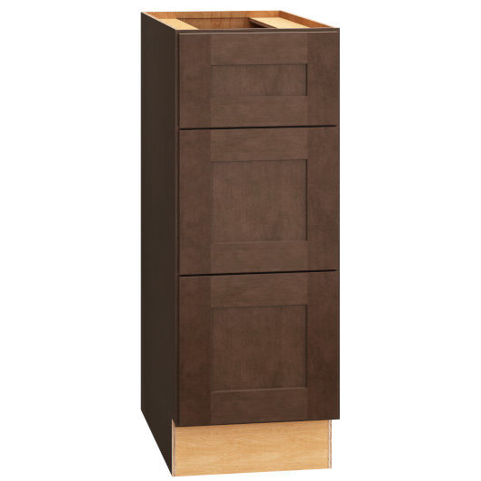 12 X 34 1 2 Vanity Base Cabinet With 3 Drawers In Classic Bark