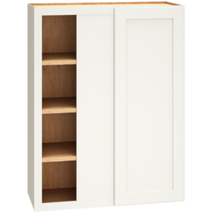 Mantra Cabinets SKU Number WC3039S - 30" x 39" Corner Wall Cabinet with Single Door in Omni Snow