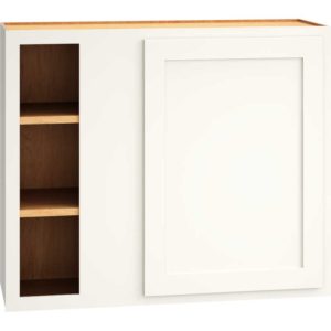 Corner Wall Cabinet with Single Door in Classic Snow