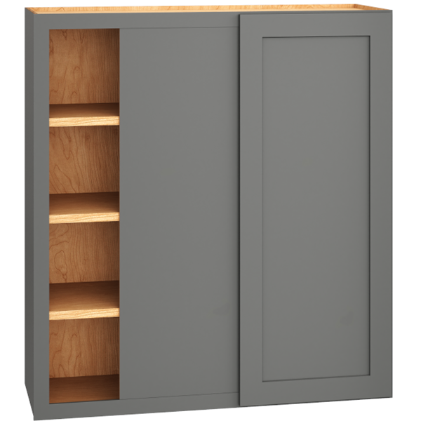 Mantra Cabinets SKU Number WC3639S - 36" x 39" Corner Wall Cabinet with Single Door in Omni Graphite