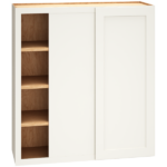 Mantra Cabinets SKU Number WC3639S - 36" x 39" Corner Wall Cabinet with Single Door in Omni Snow