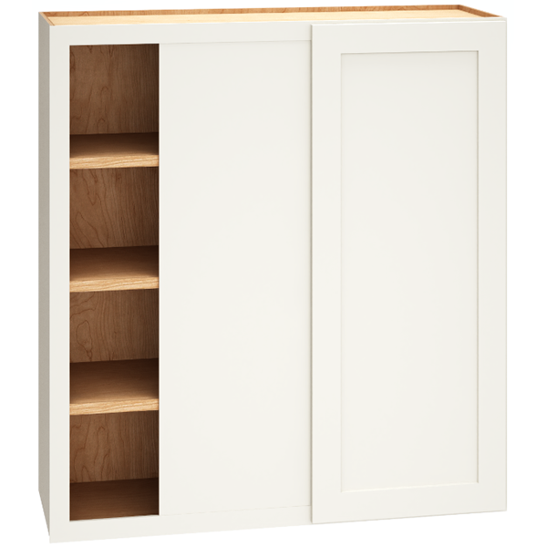 Mantra Cabinets SKU Number WC3639S - 36" x 39" Corner Wall Cabinet with Single Door in Omni Snow