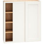 Mantra Cabinets SKU Number WC3639S - 36" x 39" Corner Wall Cabinet with Single Door in Spectra Snow