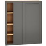 Mantra Cabinets SKU Number WC3642S - 36" x 42" Corner Wall Cabinet with Single Door in Omni Graphite