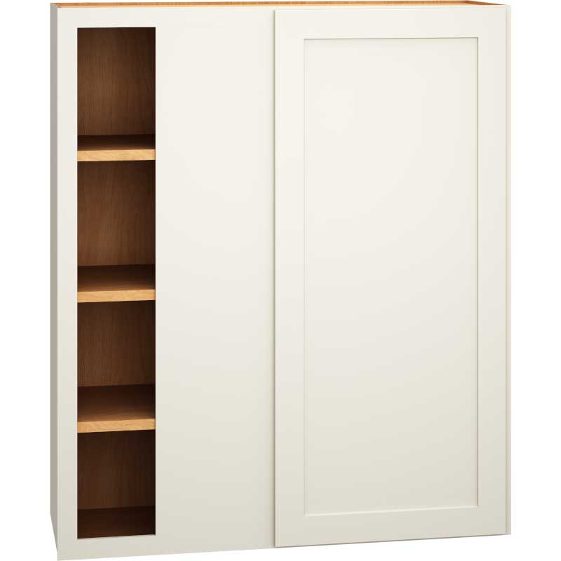 Mantra Cabinets SKU Number WC3642S - 36" x 42" Corner Wall Cabinet with Single Door in Omni Snow