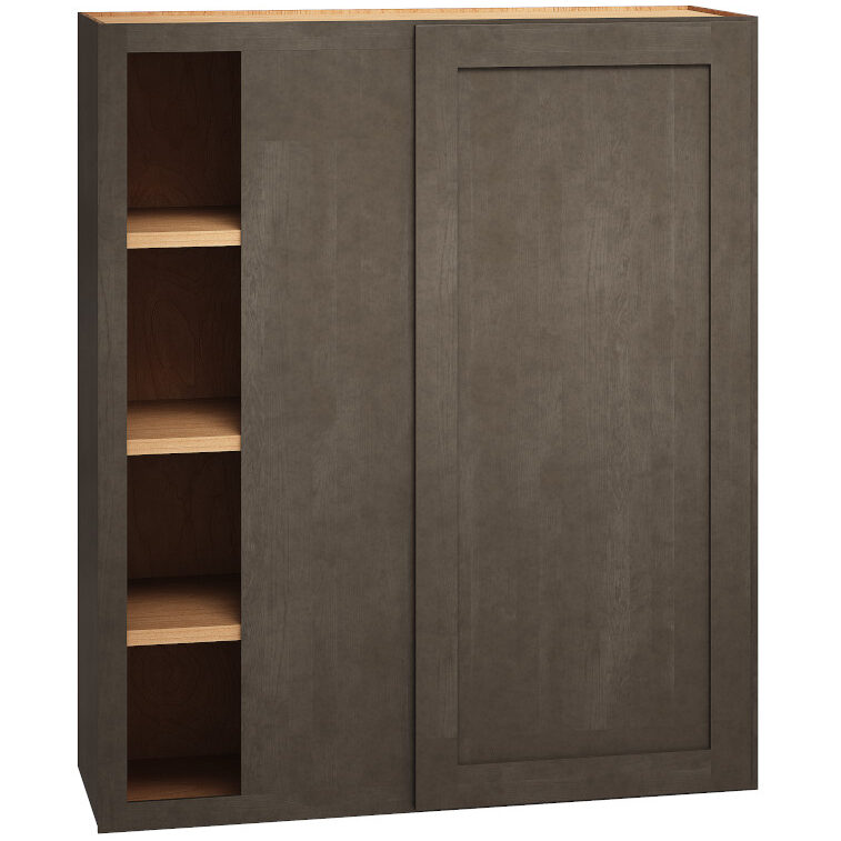 Mantra Cabinets SKU Number WC3642S - 36" x 42" Corner Wall Cabinet with Single Door in Omni Beachwood