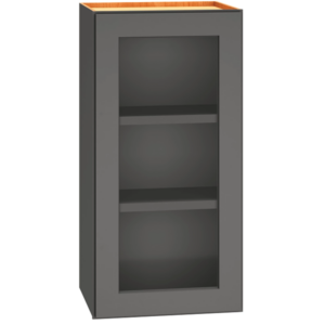 Mantra Cabinets SKU Number WCG1530R - 15 by 30 Inch Cut-for-Glass Wall Cabinet with Single Door in Omni Door Style in Graphite Finish