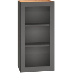 Mantra Cabinets SKU Number WCG1836R - 18 by 36 Inch Cut-for-Glass Wall Cabinet with Single Door in Omni Door Style in Graphite Finish