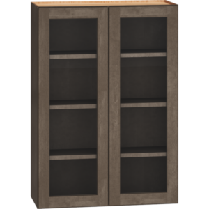 Mantra Cabinets SKU Number WCG3042 - 30" x 42" Cut-for-Glass Wall Cabinet with Double Doors in Beachwood