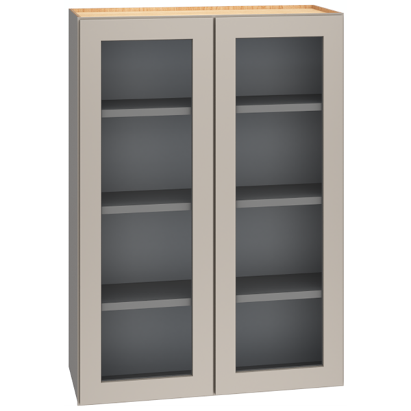 Mantra Cabinets SKU Number WCG3042 - 30" x 42" Cut-for-Glass Wall Cabinet with Double Doors in Mineral