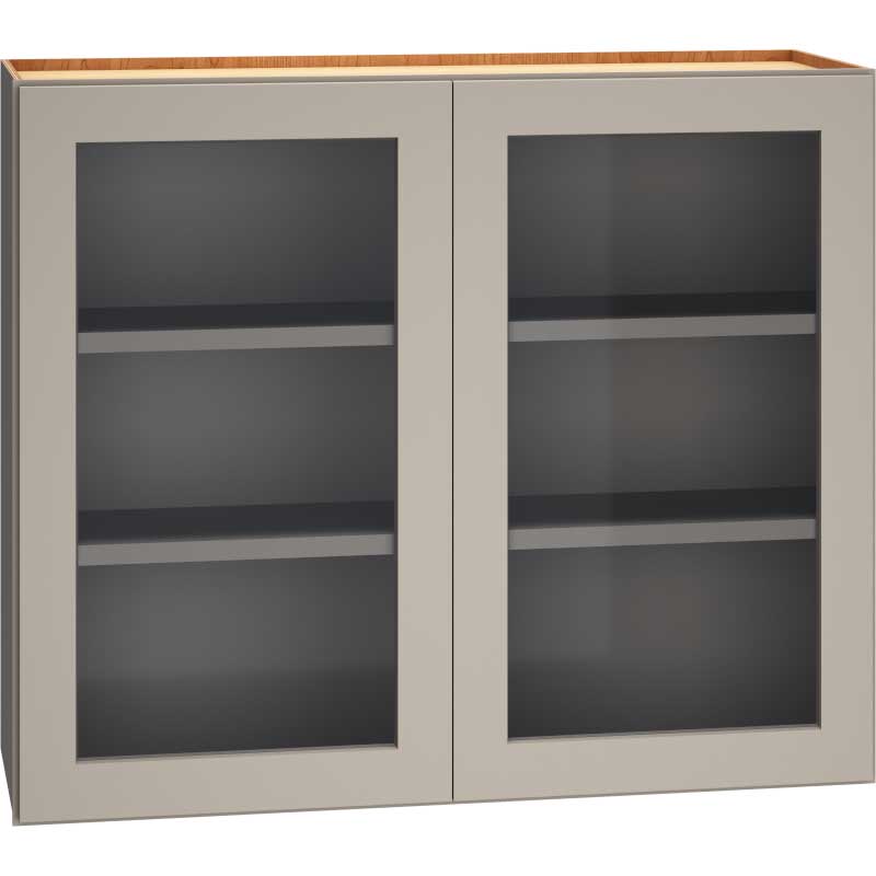 36 wall cabinet with deals glass doors