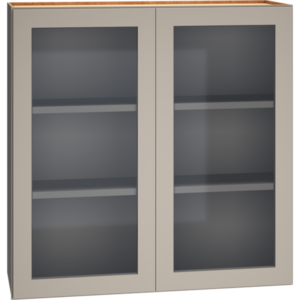 Mantra Cabinets SKU Number WCG3636 - 36" x 36" Cut-for-Glass Wall Cabinet with Double Doors in Mineral