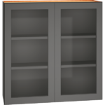 Mantra Cabinets SKU Number WCG3636 - 36" x 36" Cut-for-Glass Wall Cabinet with Double Doors in Graphite