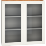 Mantra Cabinets SKU Number WCG3636 - 36" x 36" Cut-for-Glass Wall Cabinet with Double Doors in Snow