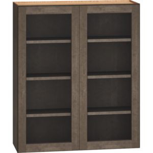 Mantra Cabinets SKU Number WCG3642 - 36" x 42" Cut-for-Glass Wall Cabinet with Double Doors in Beachwood